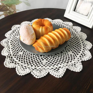 Dining Decor Cotton Cord Crochet Handcrafted <b>Round</b> <b>Placemat</b> - Product Image 6