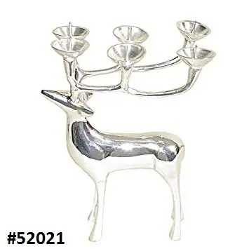 Candle Holder Deer Candlestick Metal Home Decor Silver Candle Stand Nickel Plated Deer Shape candle Holder