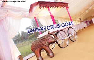 ซุ้มขายอาหารงานแต่งงานแบบอินเดียในพระราชวัง  ตกแต่งด้วยไม้และผ้าสไตล์เรหรี  ขนาดสั่งทำได้ - Product Image 4