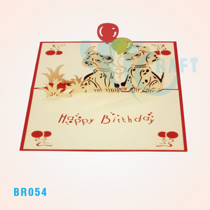 Tarjeta Pop 3D B'DAY HAPPY PETS, Artesanía Hecha a Mano en Vietnam, Tarjeta de Felicitación con Recorte de Papel, Mejor Opción, Modelo BR, Marca Viet-craft - Product Image 6
