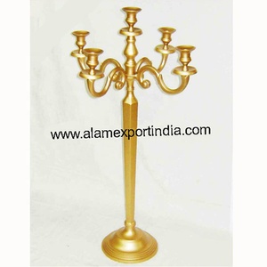 New <b>Gold</b> Aluminum Tall Candelabra for Wedding and <b>Party</b> <b>Decoration</b> Aluminum Candelabra Table Top Centerpiece - Product Image 2