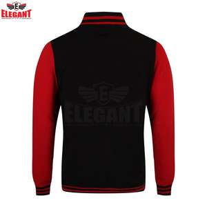 Menne — veste de Baseball pour hommes, gilet coupe cintrée à la mode, couleur vin rouge, tenue du collège, nouvelle collection 2018 - Product Image 2