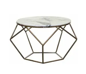대형 대리석 및 철 센터 테이블 도매 공급 업체를위한 독특한 디자인 실내 및 실외 커피 테이블