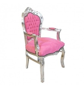 ฝรั่งเศสพิสดารอาร์มแชร์สีชมพูและสีเงิน - Product Image 3
