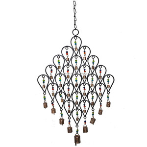 ดาวโลหะเหล็กพร้อมกระดิ่ง,กระดิ่งลมสำหรับตกแต่งสวนบ้านแขวนตกแต่งดาวโลหะ - Product Image 4