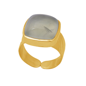 925พลอยพรีไนต์รูปเบาะแหวนชุบทองเครื่องประดับเงินสเตอร์ลิงแหวนแฟชั่นคลาสสิกสำหรับเป็นของขวัญแต่งงานหรืองานเลี้ยง - Product Image 1