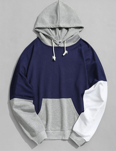 2025เสื้อฮู้ดแนวสตรีทสำหรับผู้ชายเสื้อมีฮู้ดผ้าฟลีซกีฬาฤดูหนาวพิมพ์ลายปักสีต่างกัน - Product Image 3