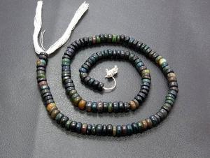 Cuentas de piedras preciosas sueltas de ópalo negro etíope forma redonda suave calidad increíble Natural para la fabricación de joyas - Product Image 4