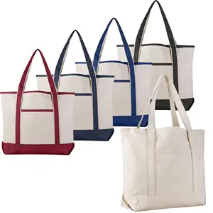 Cheap Cotton strong handles reusable heavy duty cotton canvas tote beach bag with customer logo