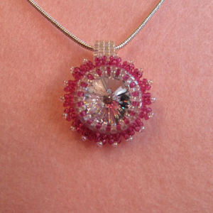 Collar de cristal transparente hecho a mano, felicidad - Product Image 1