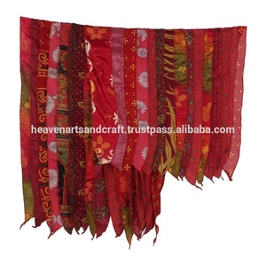 <b>Vintage</b> <b>Scarf</b> <b>Silk</b> Sari Stole Women Patchwork Shawl Dupatta Neck Wrap Indian Handmade <b>Scarves</b> Indian Sari Patches Reversible - Product Image 3