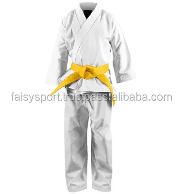 Karate Gi 8 Oz Trọng Lượng Nhẹ Đồng Phục Với Vành Đai Mềm Poly Cotton Pha Trộn Vải Cho Võ Thuật Người Mới Bắt Đầu Đào Tạo Phù Hợp Với