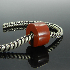 Natural <b>Red</b> jasper 14x8x5mm smooth tyre <b>beads</b> Gemstone big hole <b>beads</b> european <b>beads</b> for bracelet - Product Image 2