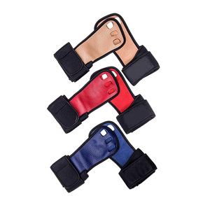 อุปกรณ์มือจับสำหรับยิมวัสดุหนังวัวสำหรับงานหนักป้องกันฝ่ามือและโลโก้สีตามสั่ง - Product Image 5