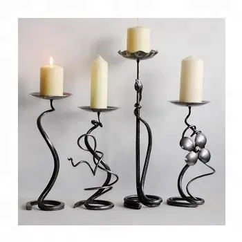 Wrought Iron candle Holders Set Three Large Candle Stands Holders candle jars Handmade home decoration item