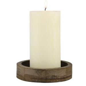 Bandeja de vela de pilar de madera rústica - Product Image 1