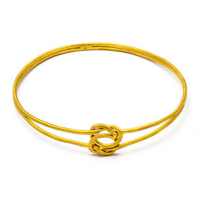 Bracelet Tendance en Argent Sterling 925 Plaqué Or à Texture Unie pour Cadeau de Mariage Anniversaire ou Fêtes pour Femmes - Product Image 4