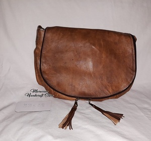 กระเป๋าถือหนังแท้สไตล์โมร็อกโกสำหรับผู้หญิงกระเป๋าสะพายข้างแบบมีกระดุมล็อกรูปทรงเรขาคณิต - Product Image 1