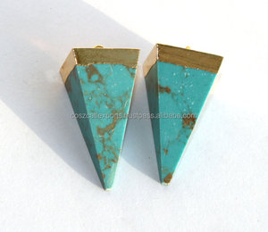 สีฟ้าทองแดงสีฟ้าครามปิรามิดสแตนเลสเครื่องประดับทอง18K จี้เสน่ห์คลาสสิกสำหรับสร้อยคอเครื่องประดับแฟชั่น - Product Image 2