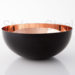 Cuenco de ensalada de acero inoxidable, cuenco negro y interior de cobre, para cocina, mezcla de sopa profunda - Product Image 1