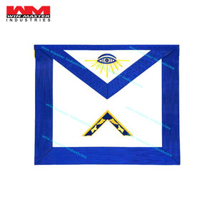 Collier de maître fait à la main ruban en cuir doré argent lingot bleu Lodge tablier franc-maçon Regalia-broderie artisanat couture - Product Image 5