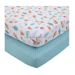 100% drap de lit imperméable pour bébé en coton doux imprimé avec logo privé - Product Image 1