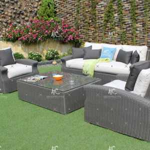 2018 diseño moderno al aire libre PE sofá de ratán sintético muebles de jardín de mimbre sala de estar Hotel Villa estilo clásico contemporáneo - Product Image 1