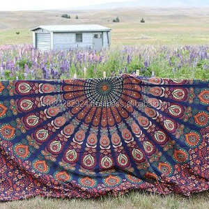 พรมแมนดาลาแบบใหม่ผ้าห่มผ้าฝ้าย100% อินเดีย-การทำสมาธิโยคะ - Product Image 4