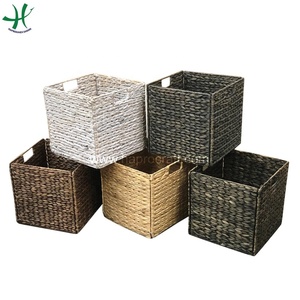 Panier tissé de stockage de jacinthe d'eau de conception classique organisateur pliable de paniers de stockage en osier - Product Image 6
