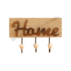 Handmade Wooden Customized Design Wall Mount Hook Home Wall Hook For Keys and Coats Hand Carved Wood Hook For Sale at Low Price