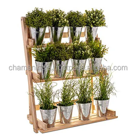 3 Tier Houten Bloempot Plank Rack