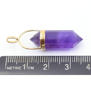 Colgante de Plata de Ley 925 con Forma de Espiga de Amatista, Chapado en Oro, Hecho a Mano para la Creación de Joyas - Product Image 3