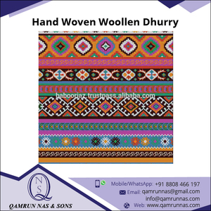 Alfombra de tejido plano Kilim de lana tejida a mano tradicional estampada a un precio atractivo - Product Image 2