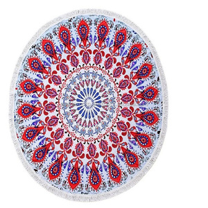 Toalla de playa promocional Calidad superior Mejor color y diseño Algodón Impreso Toalla de playa redonda Toalla de playa de golf - Product Image 1