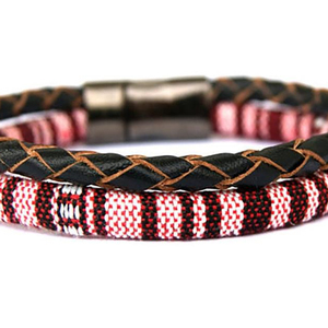 Bracelet en cuir pour homme, bracelet en corde, bracelet tressé, créations artisanales - Product Image 1
