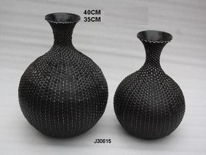Handmade Black Imitation Leather Weaving Iron Vase Can <b>Be</b> in Any Colour Home Decoration for Home Living Room Wedding - Product Image 5