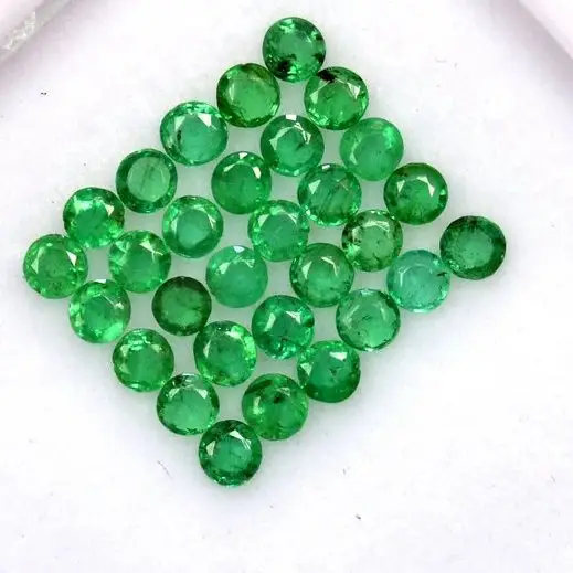 3.5mm naturel vert zambien émeraude à facettes pierres précieuses rondes prix de gros pierre semi-précieuse pour sertissage de bijoux boutique en ligne
