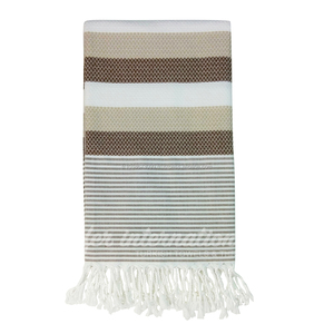 Amore Peshtemal Turkish <b>Towels</b>, Pestemal, <b>Hamam</b> <b>Towels</b> Wholesale Blanket - Beige&Brown Rainbow Collection Made in Turkey - Product Image 1