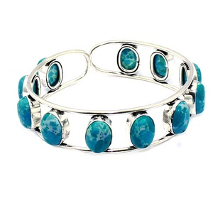 Bijoux manchette en argent Sterling 925 Turquoise, joaillerie fait à la main, joaillerie Unique - Product Image 1