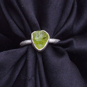 Genuino peridoto piedra preciosa áspera 925 Sterling Sier anillo de diseñador hecho a mano estilo clásico boda compromiso fiesta joyería - Product Image 2