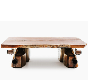 Vente à chaud de meubles de l'Est Table de siège de tracteur au design moderne avec fer et bois pour le mobilier d'extérieur - Product Image 2