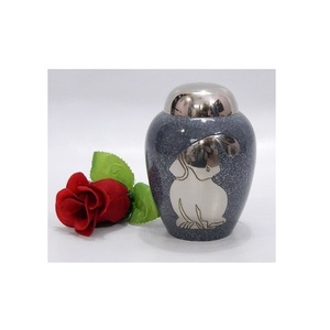 Elegante urna de cremación para mascotas para cenizas humanas, urna de cremación para perros de color azul personalizada para cenizas, urna hecha a mano para cenizas adultas - Product Image 1