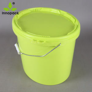 Cubo de plástico ovalado para galletas y alimentos, con tapa y mango de metal, 15L - Product Image 6