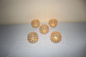 KHAN EXIMPO ถ้วยคริสตัลสีทอง,เชิงเทียนชาสำหรับโต๊ะกาแฟงานแต่งงานโต๊ะสำนักงานตกแต่งกลาง - Product Image 5