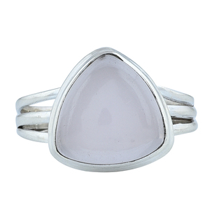 Trillion Rose Quartz Gemstone 925 Sterling <b>Silver</b> <b>Ring</b> Jewelry Fashionable <b>Ring</b> for <b>Wedding</b>, Anniversary, Engagement for Unisex. - Product Image 1