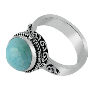 แหวนพลอยลาร์มาร์ทรงเสน่ห์925แหวนเงินสเตอร์ลิงเครื่องประดับเงินชุบด้วยเงินวงแหวนใหม่ล่าสุดสำหรับผู้หญิง - Product Image 2