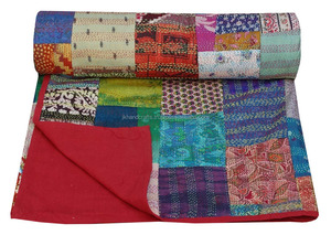 Vente en gros Soie Sari Patchwork Kantha Quilt - Product Image 3