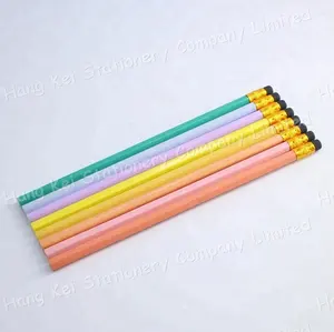 トップ消しゴム付きの環境にやさしい天然木ベースのカラーhb鉛筆