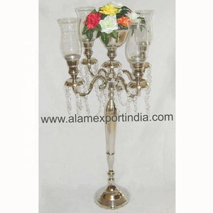 El mejor candelabro de cristal Vintage para boda, decoraciones exclusivas para fiesta en casa, centro de mesa con acabado plateado, decoración de mesa de Metal - Product Image 3
