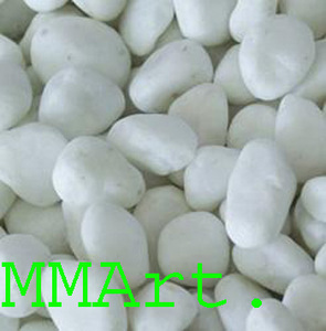 Vente en gros de galets de marbre blanc laiteux, galets naturels modernes pour le pavage, aménagement paysager, décoration de salon extérieur - Product Image 4